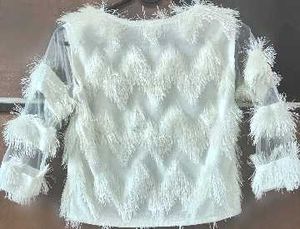 White Fringed Top