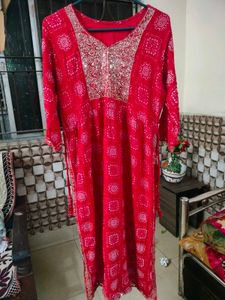 Red Printed Kurta