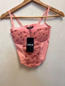 Pink Lace Corset Top