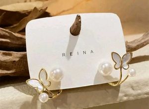 White Butterfly Korean Earrings
