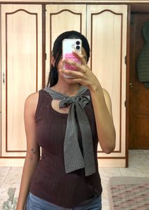 Ribbed Tank Top with Bow