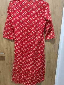 Red cotton Kurta for Women