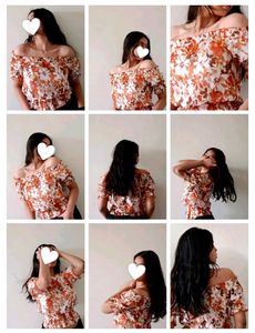 Off Shoulder Floral Top 🧡💐