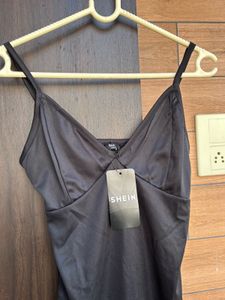 Black Slip Dress - Shein