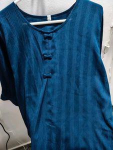 Blue Dress with Bow Details