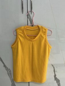 Denim Shorts With Cute Yellow Tank Top