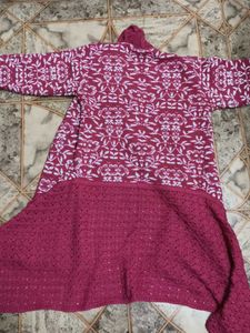 Pink Floral Knit Cardigan