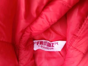 Girls Red Hooded Jacket, 7-8 Years