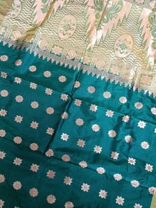 Elegant Green &amp; Gold Saree