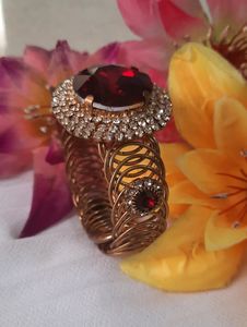Vintage Red Jewel Cuff Bracelet