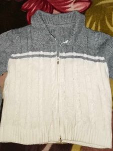 Vintage Cable Knit Zip Up Sweater
