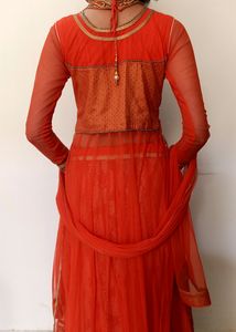 Beautiful Orange Shifon Mastani Dress