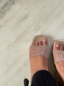 Sparkly Nude Flats