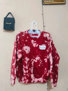 Red Tie-Dye Sweatshirt