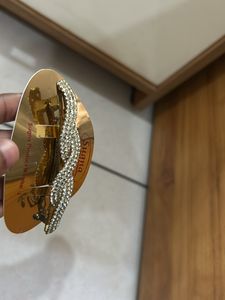 Premium Golden Hair Clip With Stones