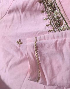 Pink Embroidered Kurta Set