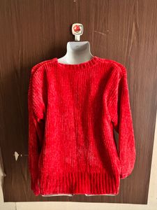 Red V-Neck Sweater