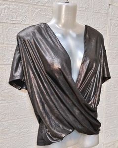 Size M/L 🎁Buy 2 Get 1 Free 🎁 Shimmery Wrap Top