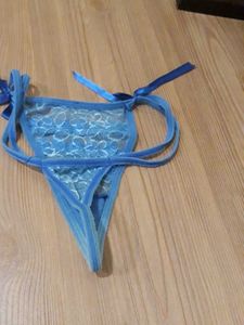 Blue Lace Thong