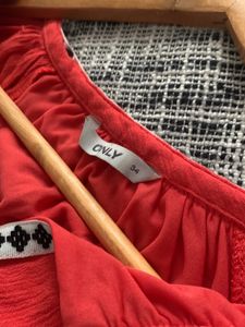 Coral Tiered Shift Dress