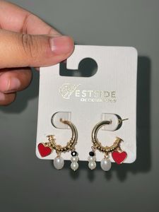 Charm Hoops - Red Black