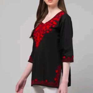 Black Embroidered Top