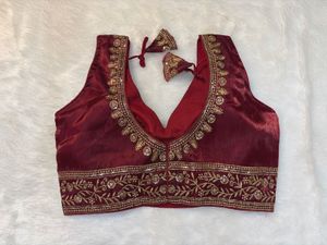 Maroon Embroidered Blouse