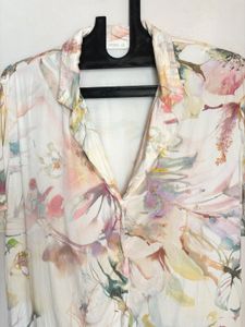 Floral Print Button-Down Top