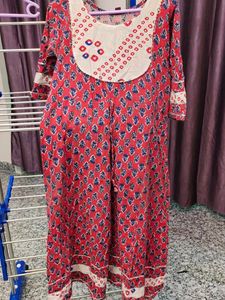 Red & Blue Print Dress