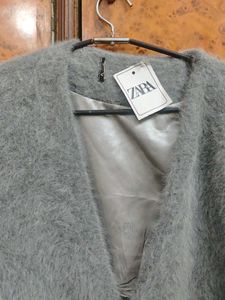 Zara Grey Faux Fur Coat