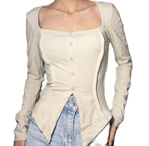 Savana Square Neck Button-Down Corset Top