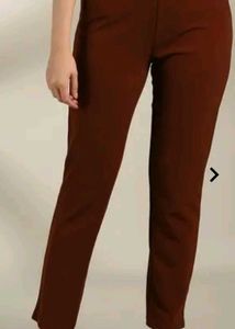 🌸Brown Fig Tapered Flat - Front Trousers