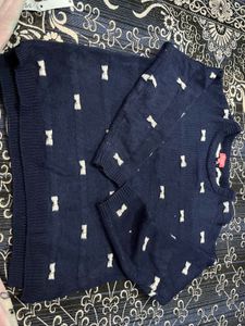 Navy Bow Sweater