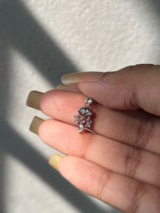 Silverfied Drop Helix Hanging Bugadi Earring