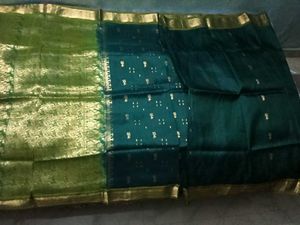 GentlyUsed Emerald Green KanchiPattu Saree
