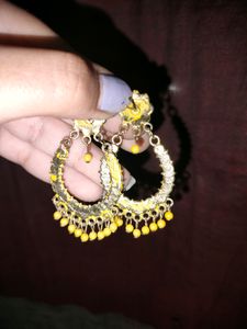 Yellow Earrings For Festival