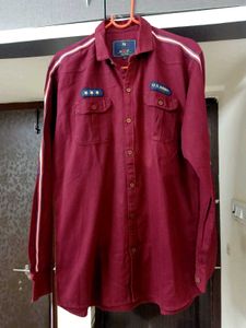 MENS MAROON CASUAL SHIRT
