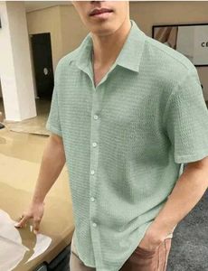 Mint Green Textured Casual Shirt