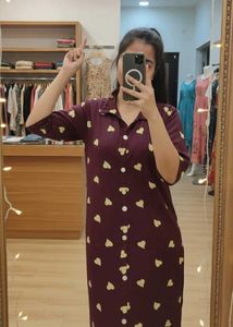 Maroon Heart Print Co-ord Set | Stylish