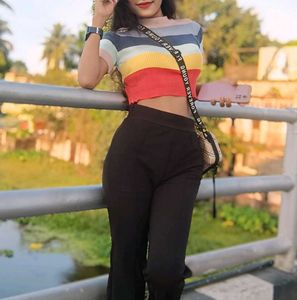 Rainbow Striped Crop Top