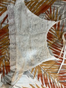 White Halter neck top