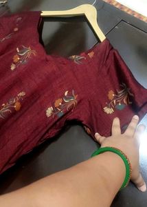 Burdundy Plazo Suit With Dupatta 42 Bust