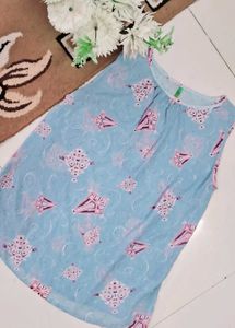 Printed A Line Sleeveless Top