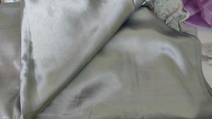 Silver Satin Saree