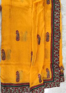 Yellow Embroidered Saree