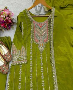 Green Embroidered Salwar Kameez Suit