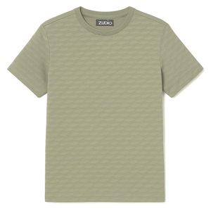 Zudio Olive Green Textured Tee