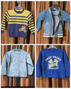 Combo Of 4,3 Sweater n A Denim Jacket Light Weight