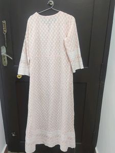 Peachy Pink Embroidered Kurta