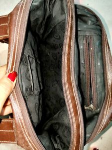 Vintage Brown Leather Shoulder Bag